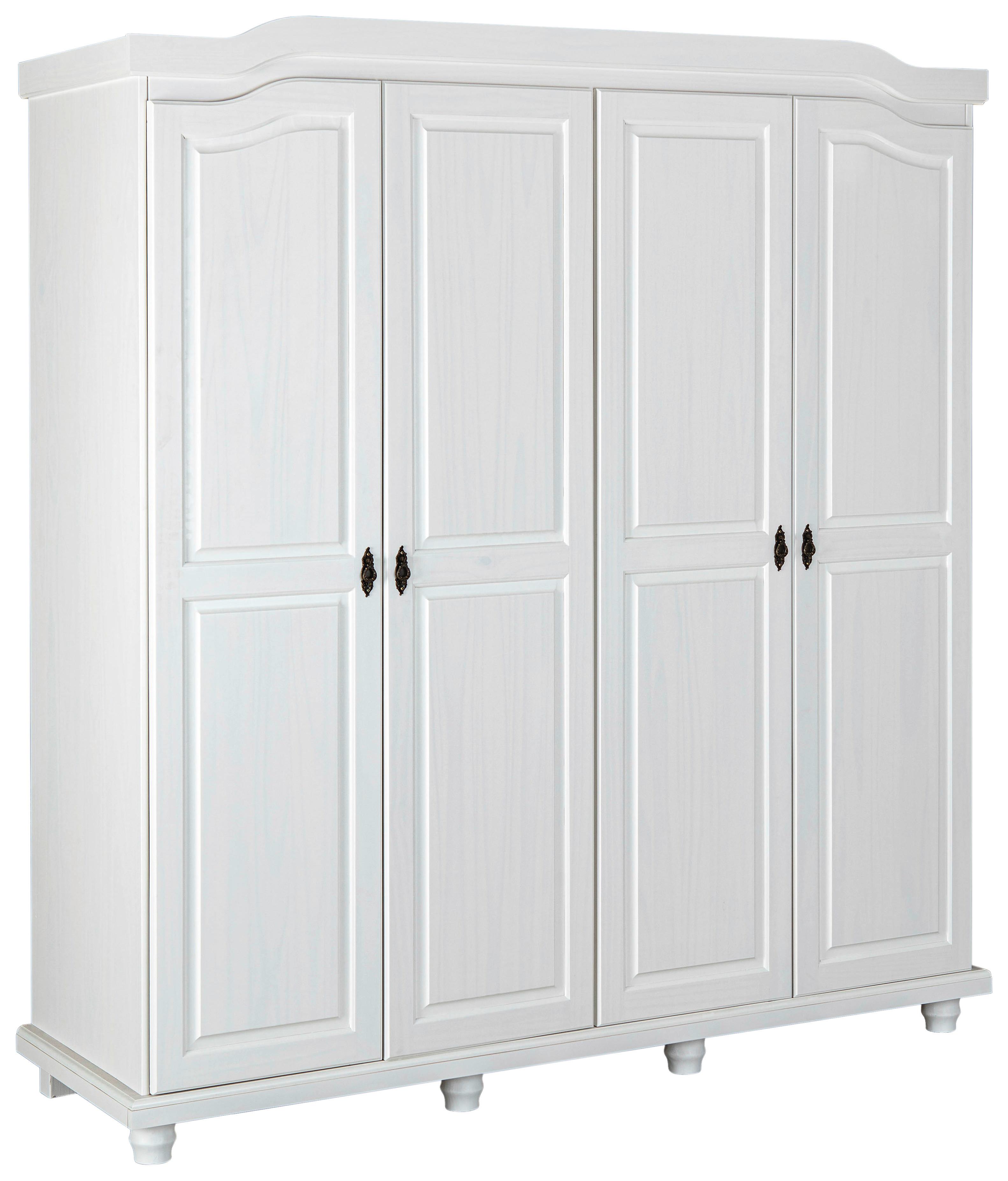 Drehtürenschrank massiv B: 197 cm Isny, Weiß - Weiß, KONVENTIONELL, Holz (182/198/60cm) - MID.YOU