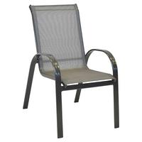 Gartensessel Stapelbar Amalfi Aluminium - Braun, MODERN, Kunststoff/Metall (56/97/76cm) - Gardenson