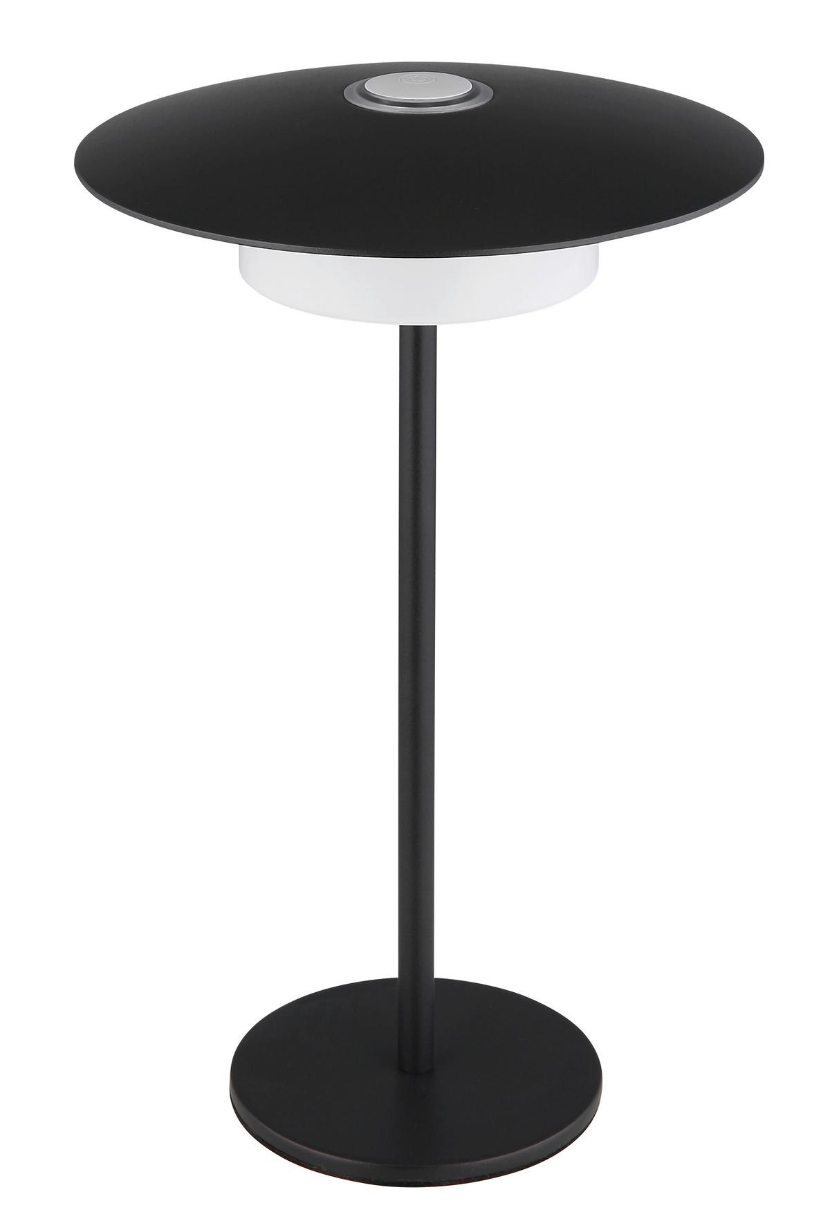 Akku-Tischleuchte 21024s mit Wandmontage - Schwarz/Weiß, Design, Kunststoff/Metall (18/30cm) - Globo