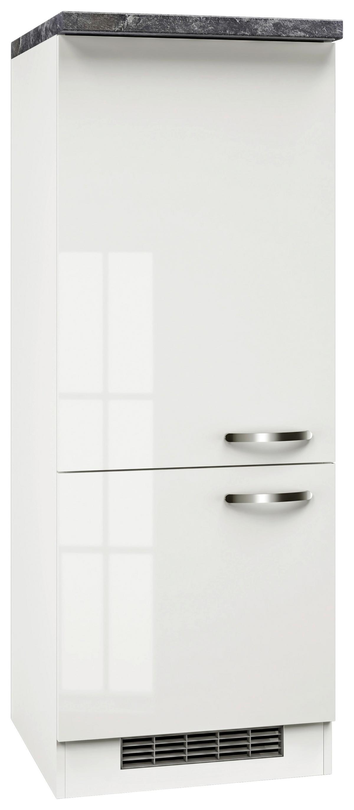 Kühlschrank-umbauschrank Alba B: 60 Cm Weiß - Schieferfarben/Weiß Hochglanz, MODERN, Holzwerkstoff (60/162/57cm)