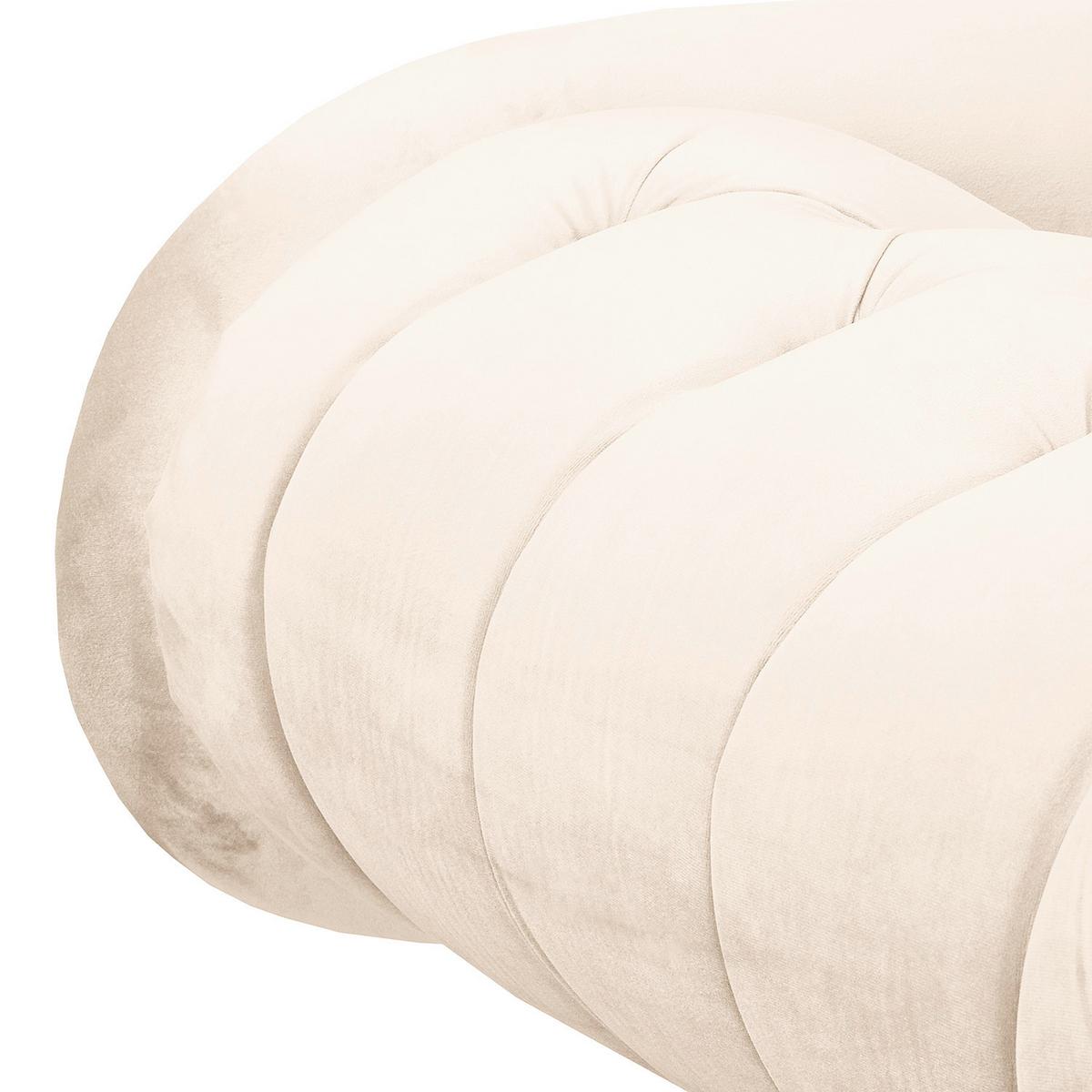 Récamiere Pako Creme B: 185cm - Creme/Braun, Design, Textil (185/93/75cm) - Livetastic