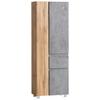 Badezimmer Hochschrank Varese Bxh 65x180cm Grau/ Eiche Dekor - Eiche Wotan/Hellgrau, MODERN, Holzwerkstoff (65/180/35cm) - Held
