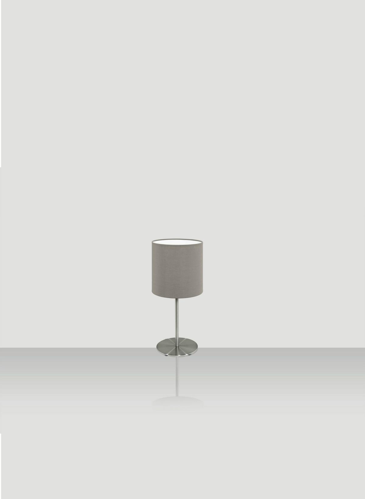 Tischleuchte 31595 Pasteri - Taupe/Nickelfarben, KONVENTIONELL, Textil/Metall (18/40cm) - Eglo