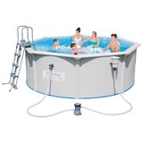 Bestway Stahlwandpool Hydrium Set 56571 - Blau/Weiß, Kunststoff/Metall (360/120cm) - BESTWAY