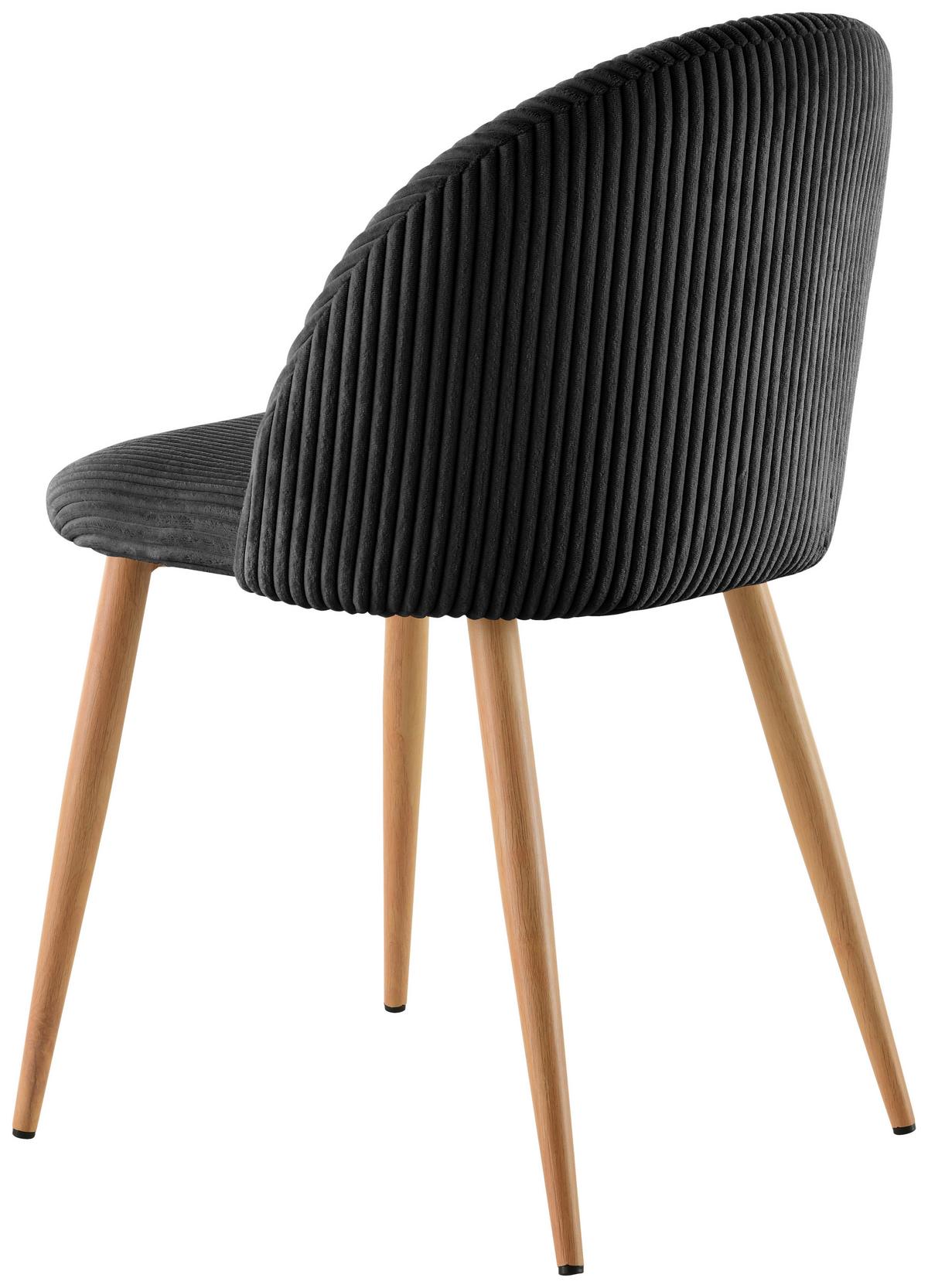 Stuhl-Set Emilio - Eichefarben/Schwarz, LIFESTYLE, Holz/Textil (51/78/52cm) - Livetastic