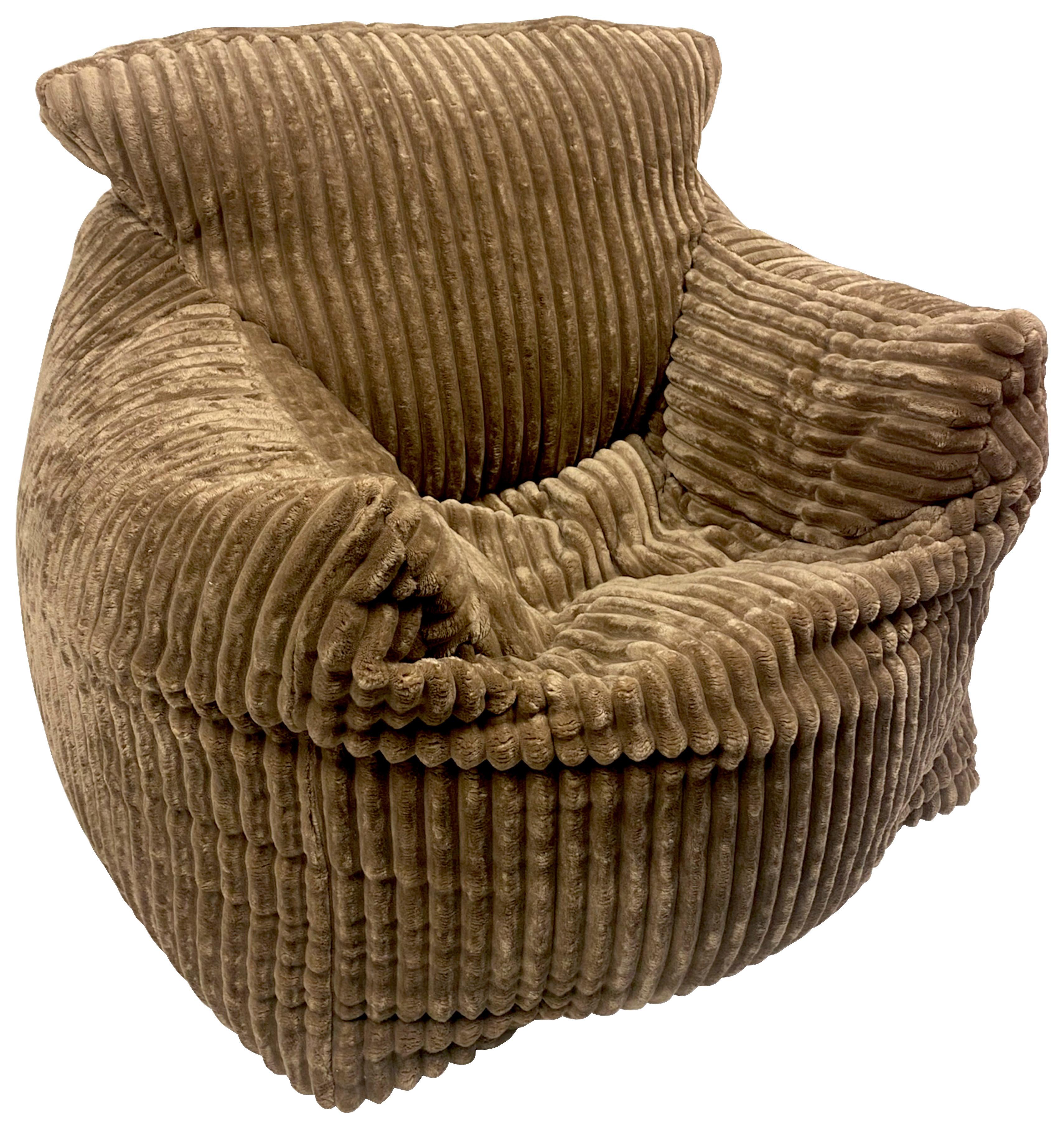 Sedací vak VALLVIK, svetlohnedý menčester TILIA - svetlohnedá, Design, textil (90/85/100cm)