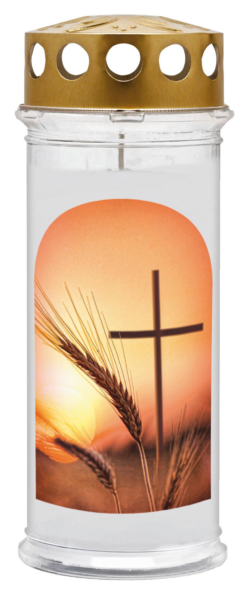 Grablicht mit stimmungsvollem Motiv