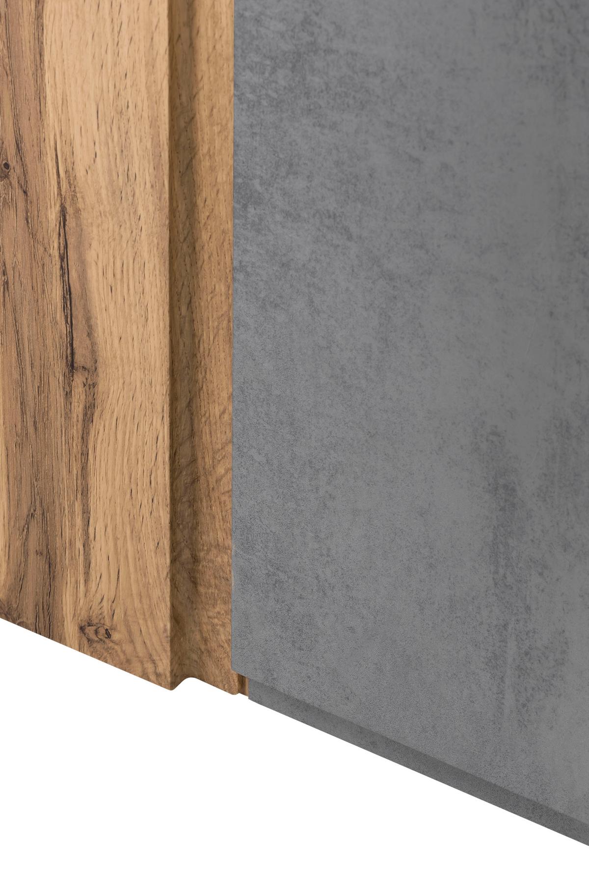 Hängeschrank Varese B: 65 cm Eiche Wotan/Hellgrau - Eiche Wotan/Hellgrau, MODERN, Holzwerkstoff (65/64/20cm) - Held