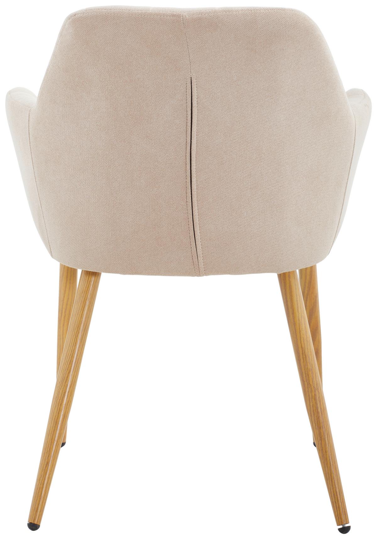 Armlehnstuhl Drops Hellbraun B: 57 Cm - Hellbraun/Eichefarben, MODERN, Textil/Metall (57/82/60cm) - MID.YOU