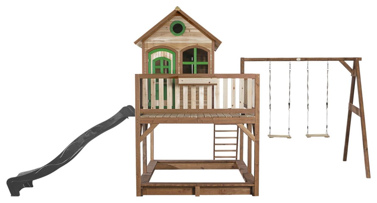 Spielturm A030.153.80 - Braun/Grau, KONVENTIONELL, Holz (613/291/277cm) - Ambia Garden