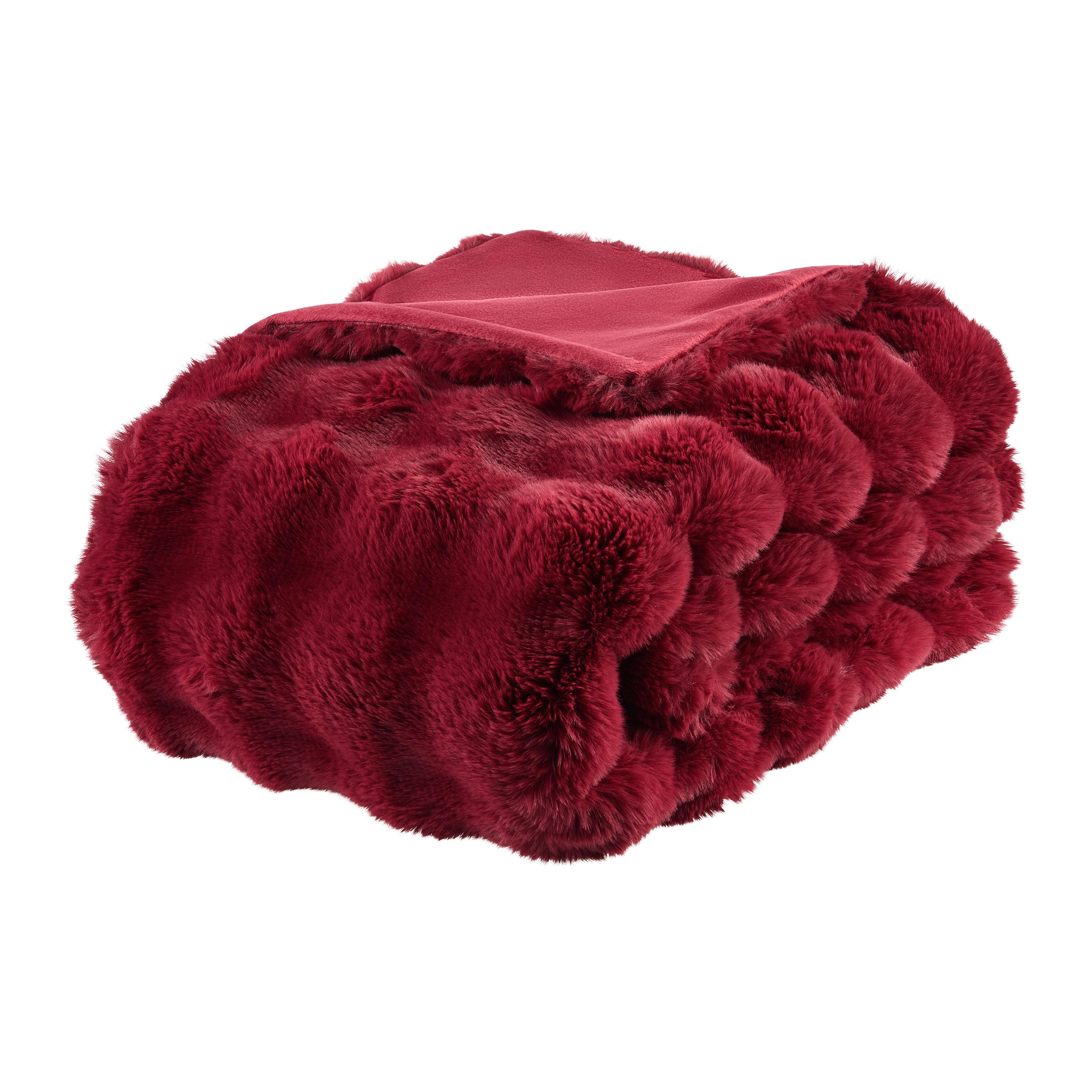 KOŽUŠINOVÁ DEKA BELLA - červená, Modern, textil (130/180cm) - Premium Living