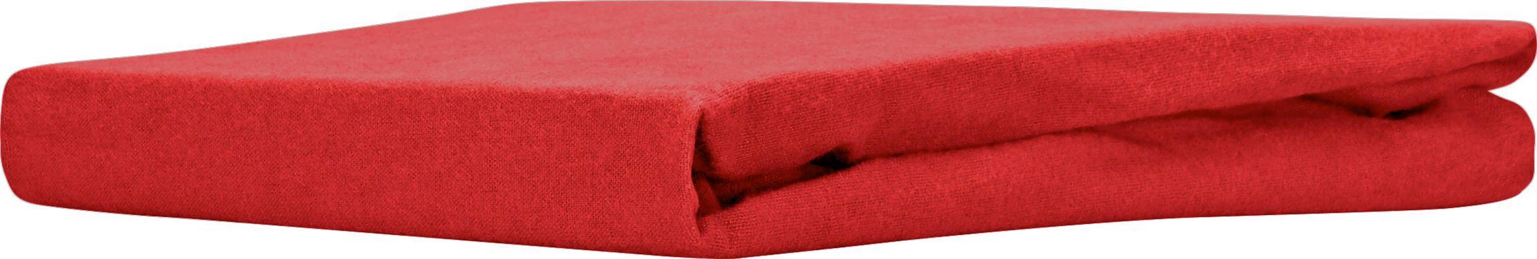 Spannleintuch aus Baumwoll-Flanell in Rot Spannleintuch aus Baumwoll-Flanell in Rot