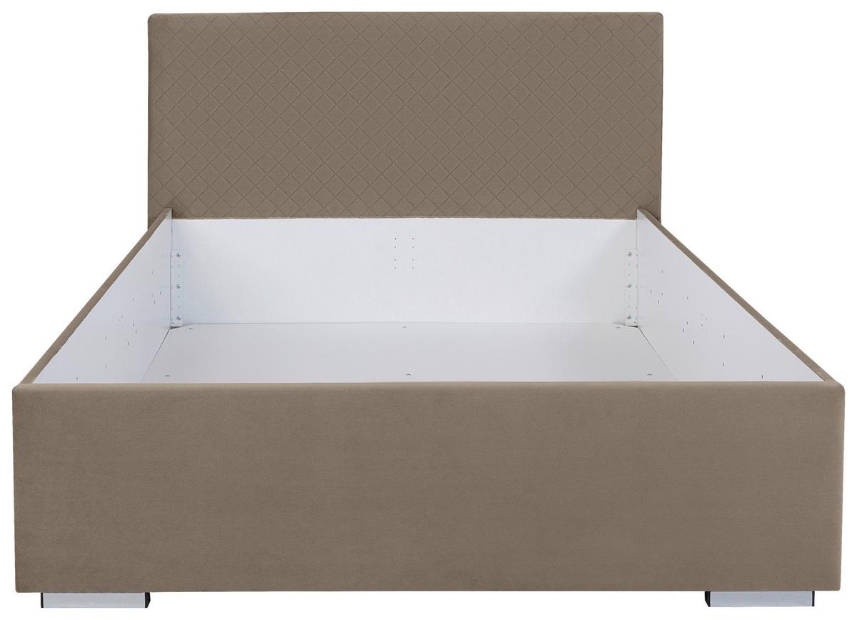 Polsterbett Mit Bettkasten 120x200 Cm Syntia - Chromfarben/Beige, MODERN, Holz/Textil (120/200cm) - MID.YOU