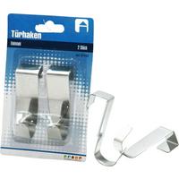 Türhaken Fosca zum Hängen Am Türfalz Edelstahl 2 Stk. - Silberfarben, KONVENTIONELL, Metall (2,5/7,5cm)