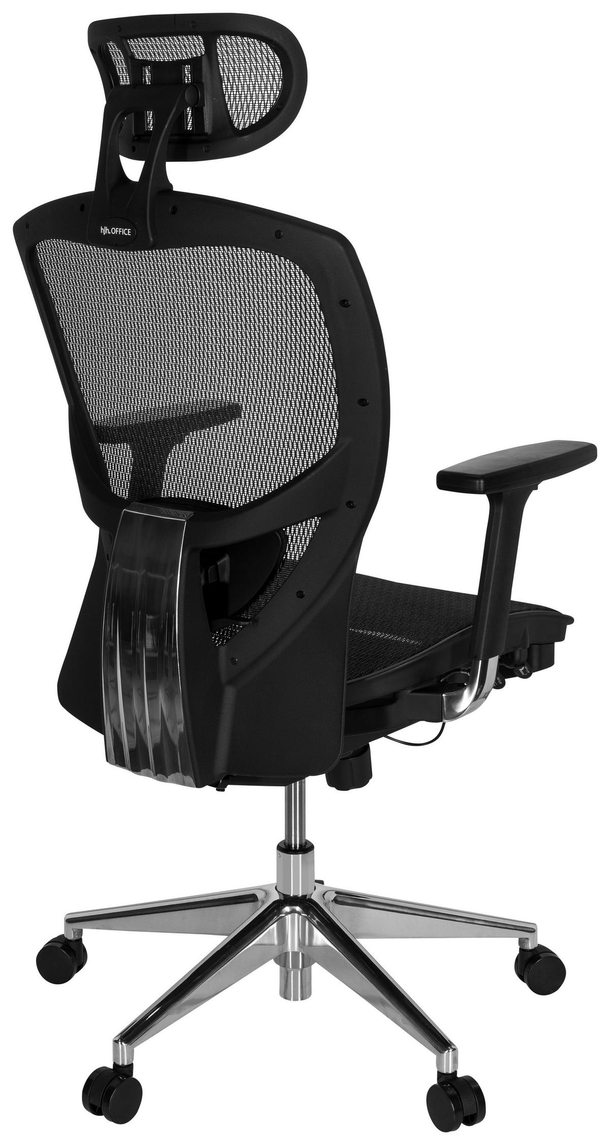 Bürostuhl Venus One Schwarz Bis 120 Kg - Silberfarben/Schwarz, Basics, Kunststoff/Textil (61/148/48cm) - MID.YOU