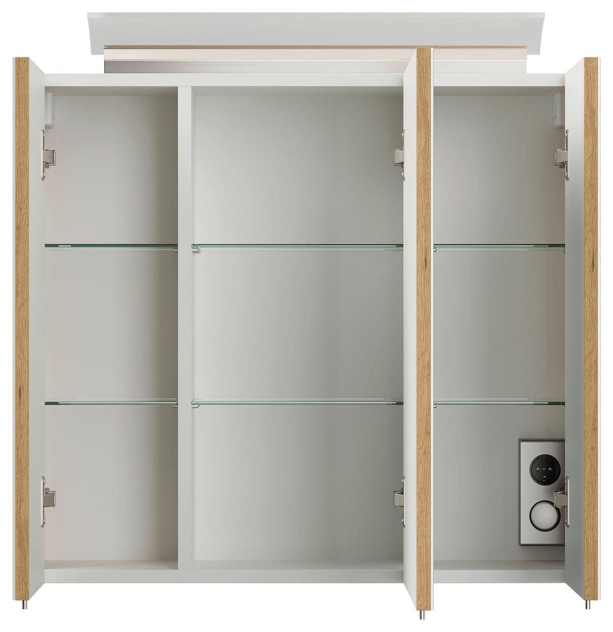 BADEZIMMER Limes, Eichefarben B: 70 cm - Eichefarben/Weiß, Basics, Keramik/Holzwerkstoff (70cm) - MID.YOU