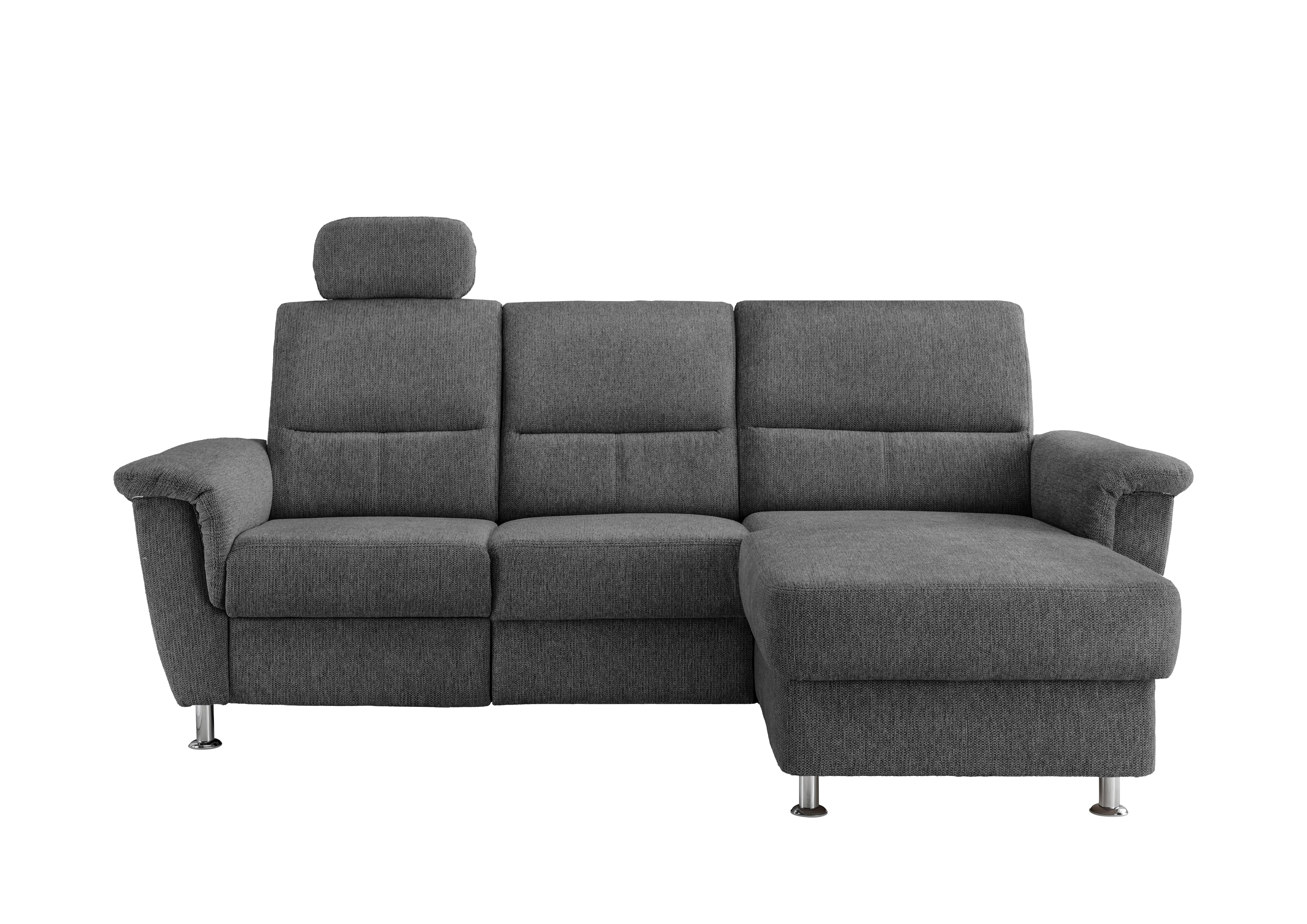 Ecksofa mit Bettkasten Parole Anthrazit Chenille - Chromfarben/Anthrazit, MODERN, Textil (231/165cm) - Livetastic