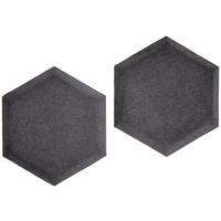 čalouněný panel 2ks, 36x32cm hexagon, tmavě šedá - tmavě šedá, Basics, textil (36/32/4cm) - MID.YOU