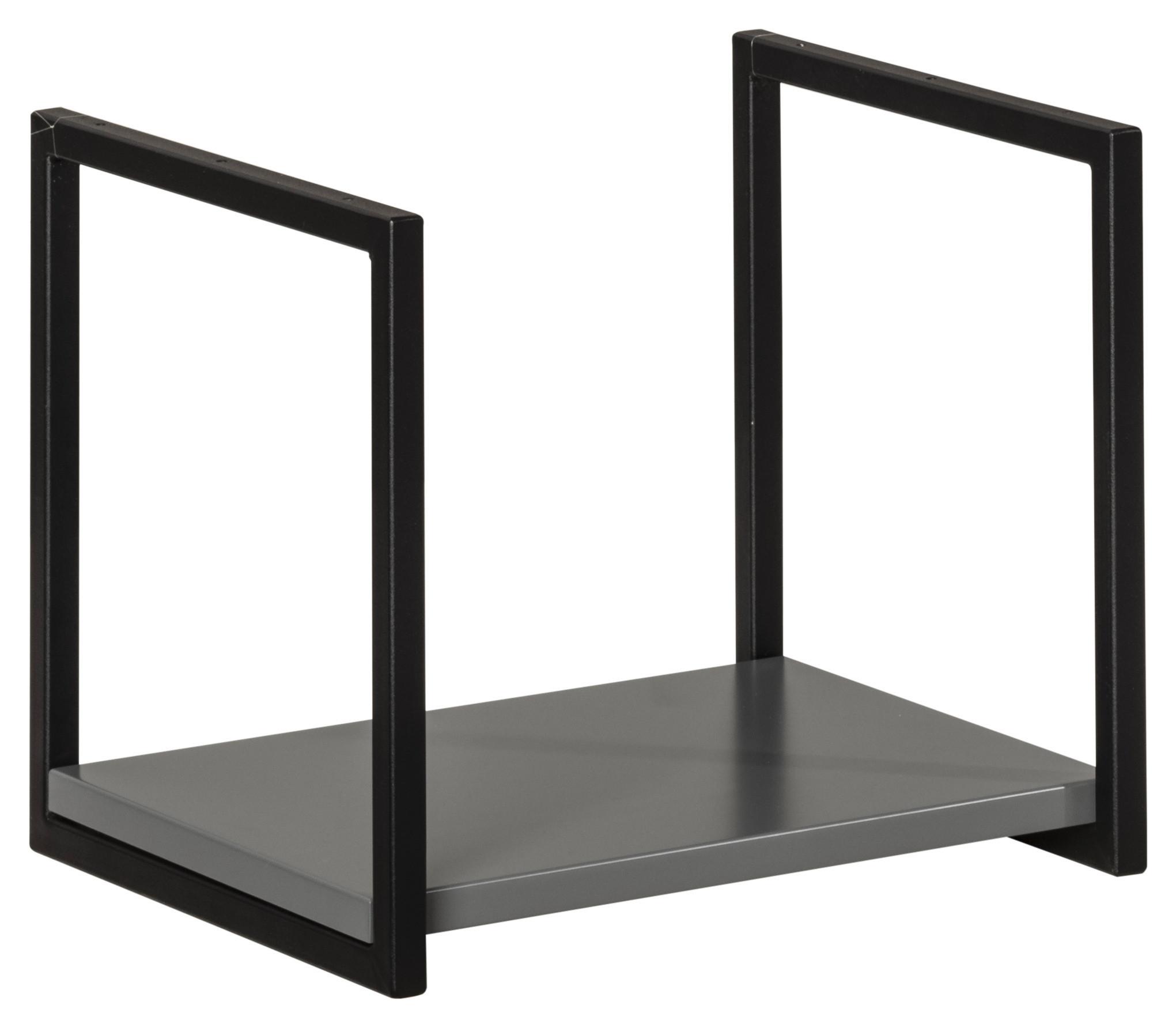 Badezimmerregal hängend Grau/Schwarz 33x28 cm  NewYork - Schwarz/Grau, MODERN, Holzwerkstoff/Metall (33/28/28cm) - MID.YOU