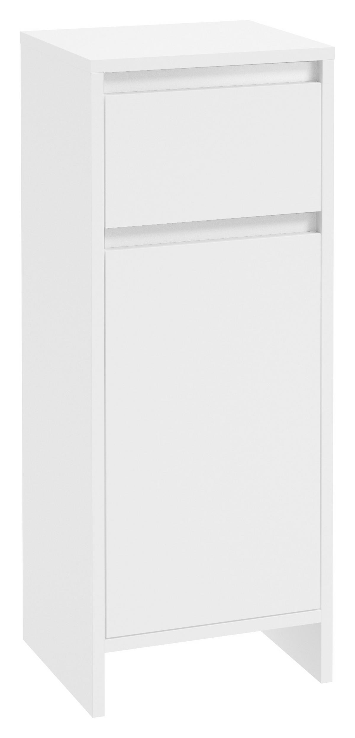 Badezimmer Unterschrank Slito Bxh 32x80 Cm Weiß - Anthrazit/Weiß, Basics, Holzwerkstoff (32/80/28cm) - MID.YOU
