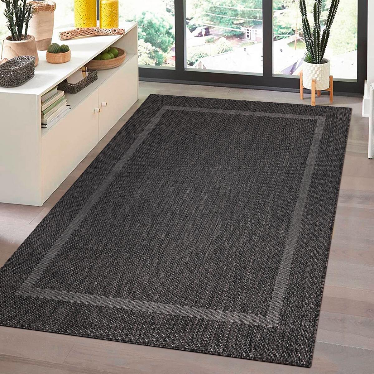 Flachwebteppich Relax - Schwarz, Basics, Textil (80/150cm) - Novel