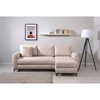 Ecksofa Moli, Beige S: 236 cm - Beige/Schwarz, Design, Textil (236/148cm) - MID.YOU