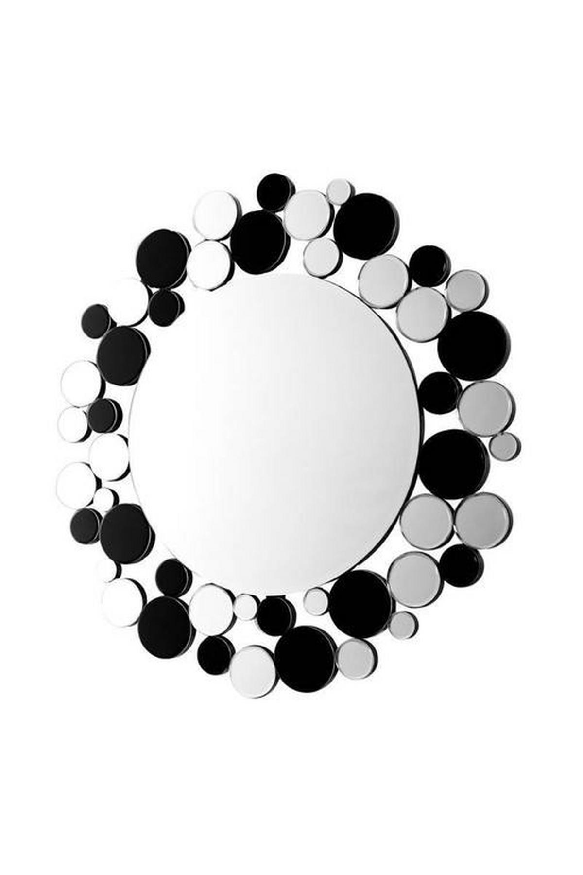 Nástenné zrkadlo čierna/strieborná - čierna/strieborná, Basics, kov/sklo (80/80/5cm)