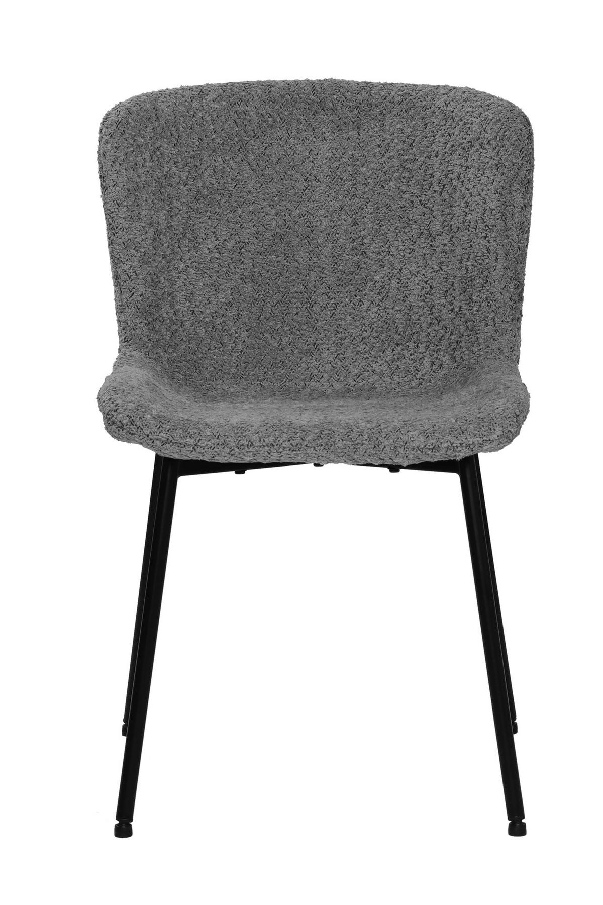 STUHL-SET Schwarz/Grau 2-teilig - Schwarz/Grau, MODERN, Textil/Metall (48/83/59cm) - MID.YOU