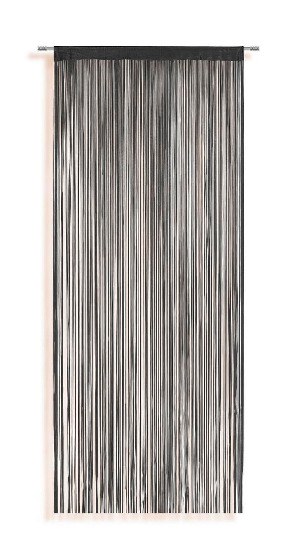 Fadenvorhang + Stangendurchzug Marietta 90x245 cm Schwarz - Schwarz, KONVENTIONELL, Textil (90/245cm) - Ondega