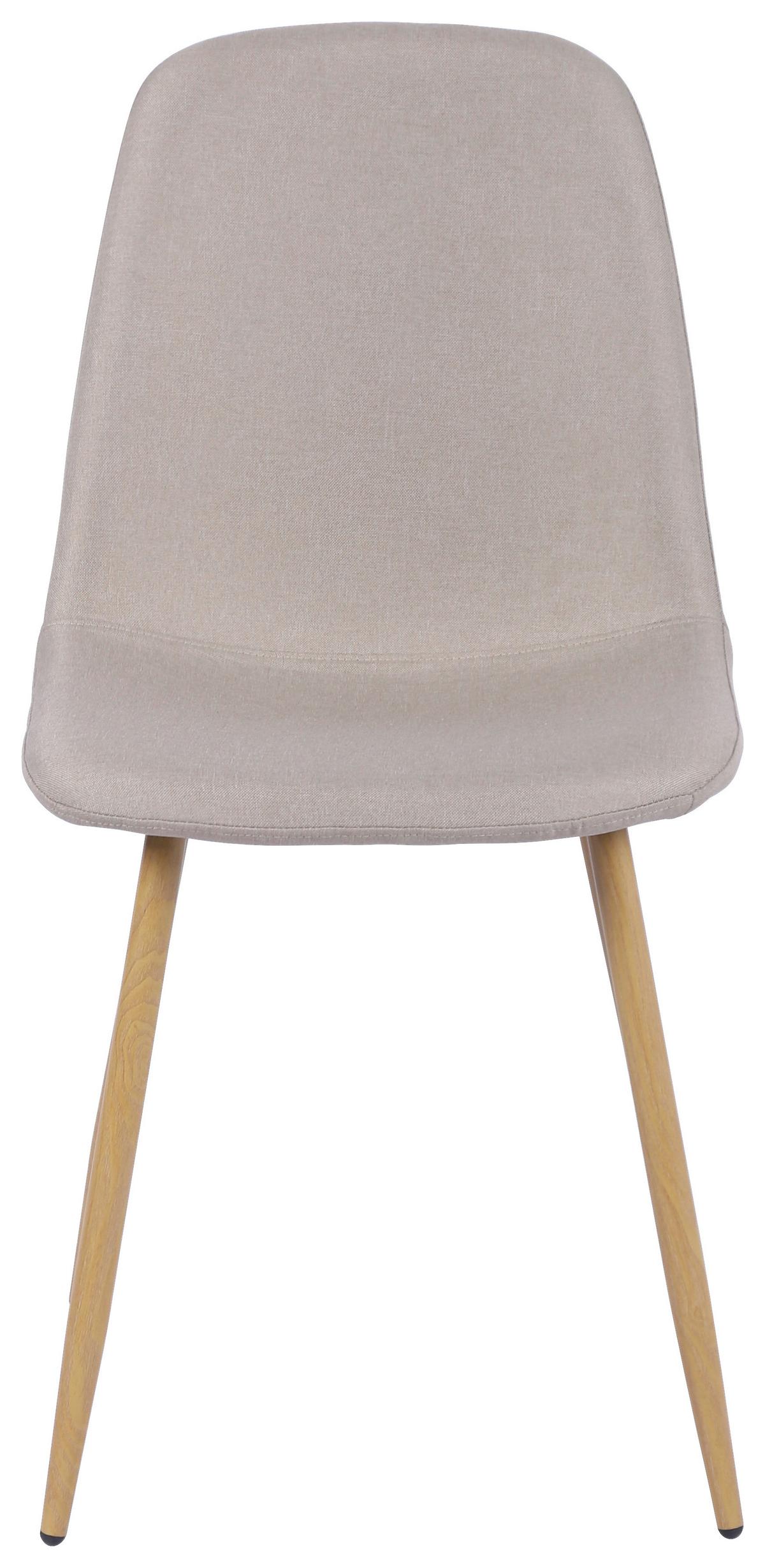 Vierfußstuhl Mona Leinenoptik Beige - Eichefarben/Beige, MODERN, Holz/Textil (44/87/56cm)