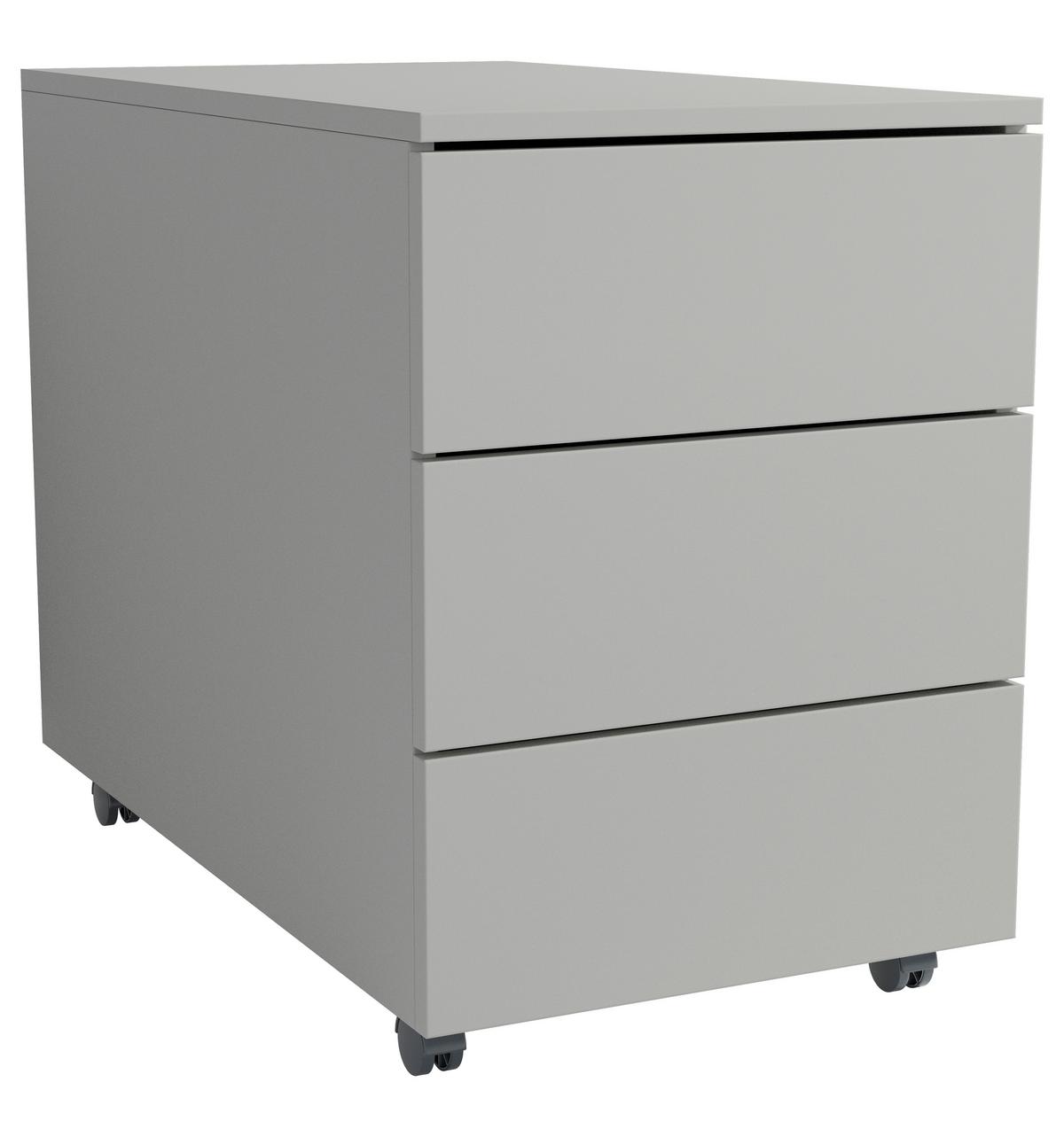 Rollcontainer Dalosa Grau B: 39 Cm - Schwarz/Grau, Design, Holzwerkstoff/Kunststoff (39/55/70cm) - MID.YOU