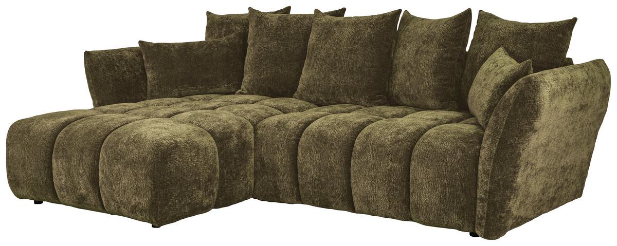 Univerzálna sedačka CAMMELLIO, olivovozelená žen., 7 vankúšov - olivovozelená/čierna, Modern, textil (296/75-95/189cm) - Mömax