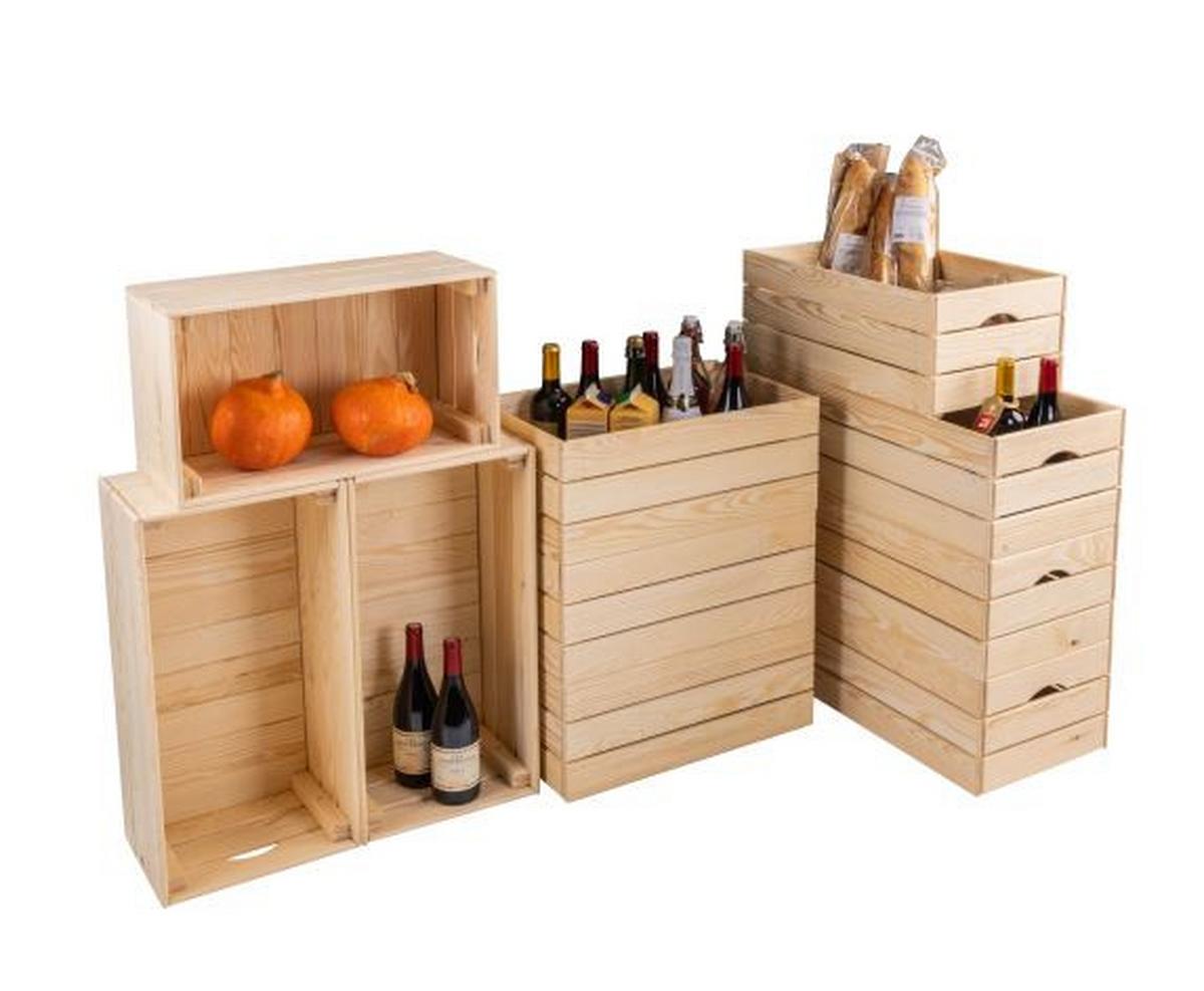 Dekokiste Valloni M - Naturfarben/Kieferfarben, Design, Holz (51/23/31cm) - Livetastic