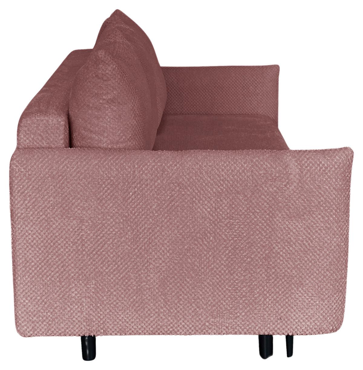 Schlafsofa Mit Bettkasten Rose Rosa B: 218 Cm - Schwarz/Rosa, Design, Textil (218/96/102cm) - MID.YOU