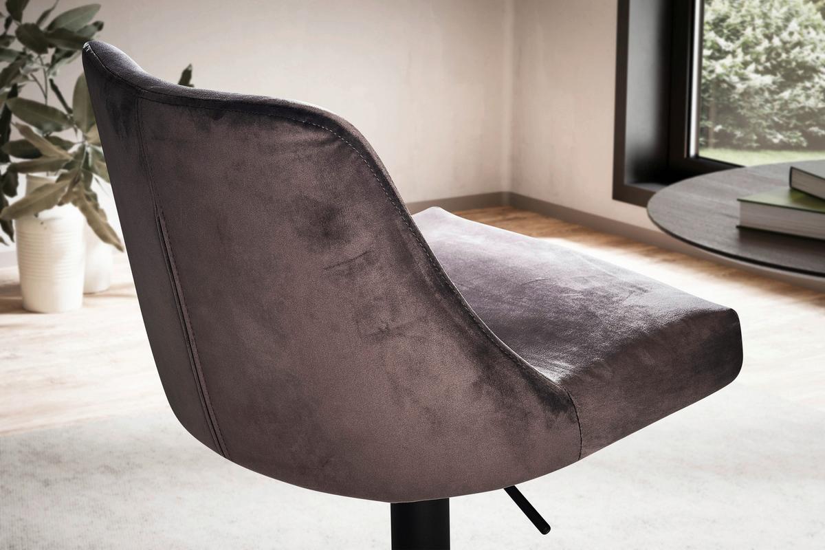 BAROVÁ STOLIČKA SIVÁ - čierna/sivá, Design, kov/textil (45/106/51cm) - MID.YOU
