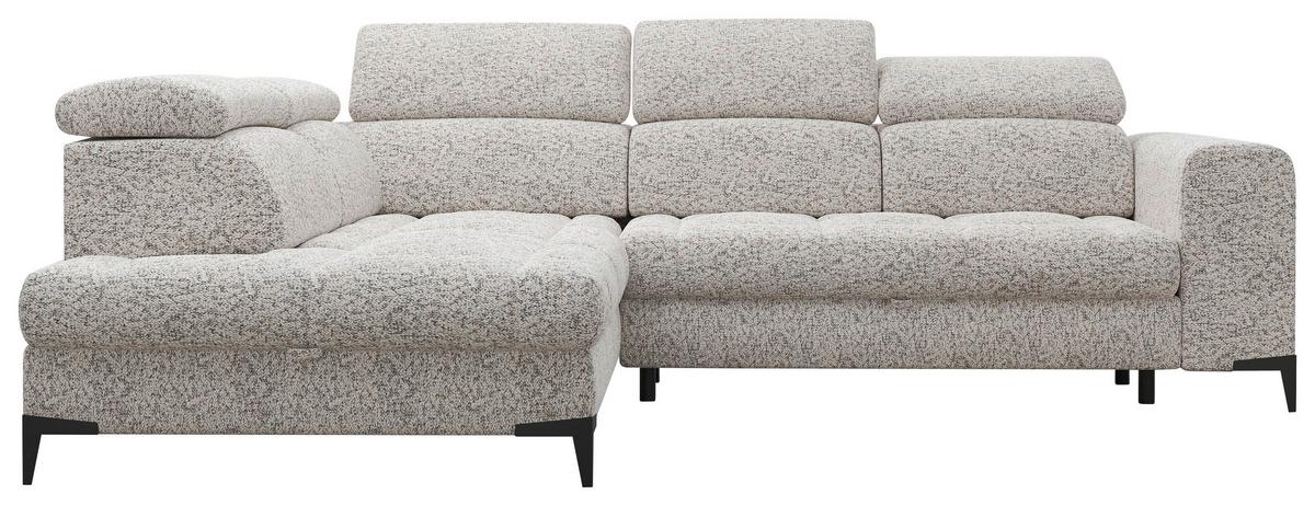 Rohová sedačka MASON, levá, béžově krémově černá tkanina - černá/krémová, Moderní, kov/dřevo (211/271cm) - Mömax