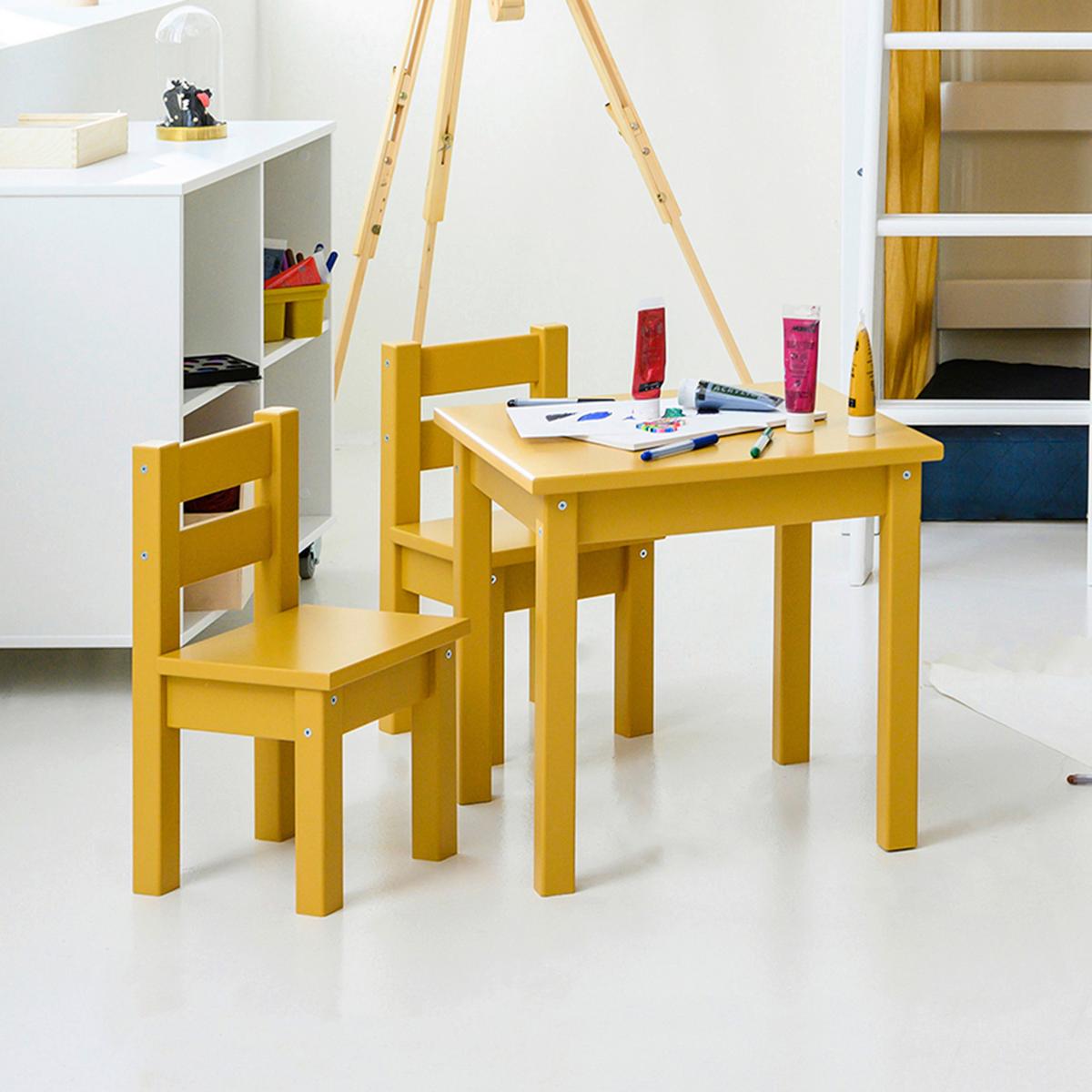 Kindersitzgruppe Bunde Mads Gelb - Gelb, MODERN, Holz - MID.YOU