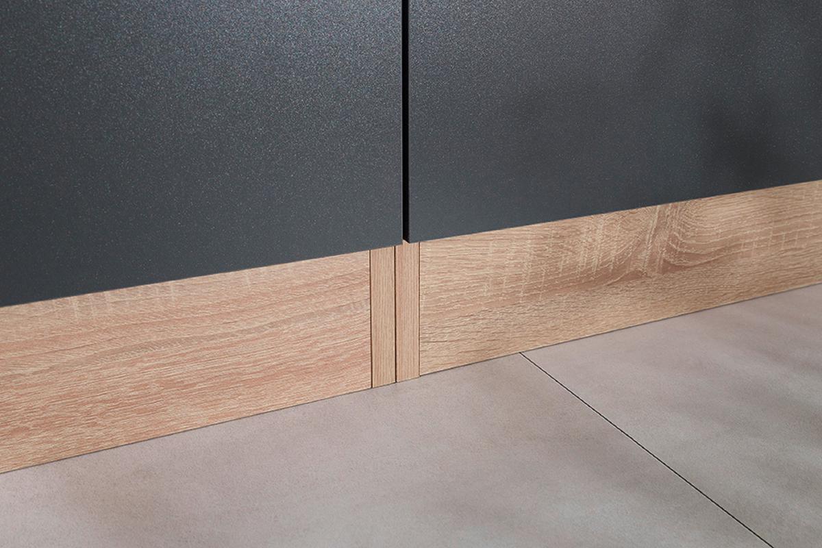 Buffet Merle Grau/Eiche Dekor B:100cm - Eichefarben/Grau, Basics, Holzwerkstoff (100/200/60cm) - Respekta