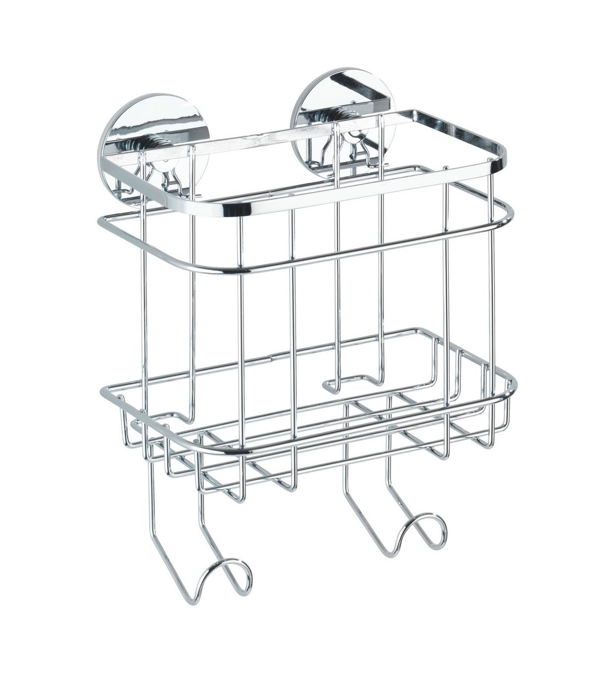 Regal do sprchy TURBO LOC - barvy nerez oceli, Moderní, kov (18/24/12,5cm) - Mömax