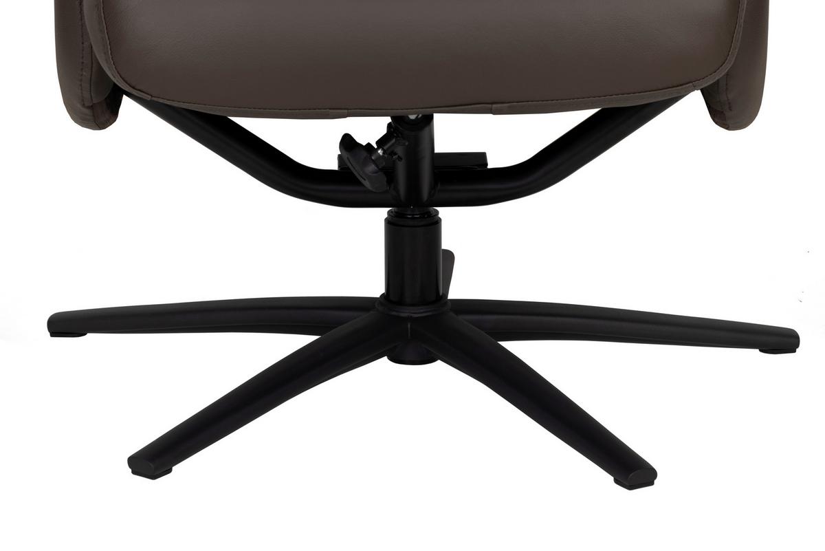 Relaxsesselset Repose Braun B: 76 Cm - Schwarz/Braun, Design, Leder/Textil (76/107/79cm) - Livetastic