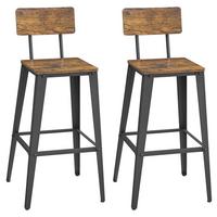 SADA BAROVÝCH STOLIČIEK SADA 2 KS - čierna/tmavohnedá, Modern, kov/kompozitné drevo (45,4/102,2/45,4cm) - MID.YOU