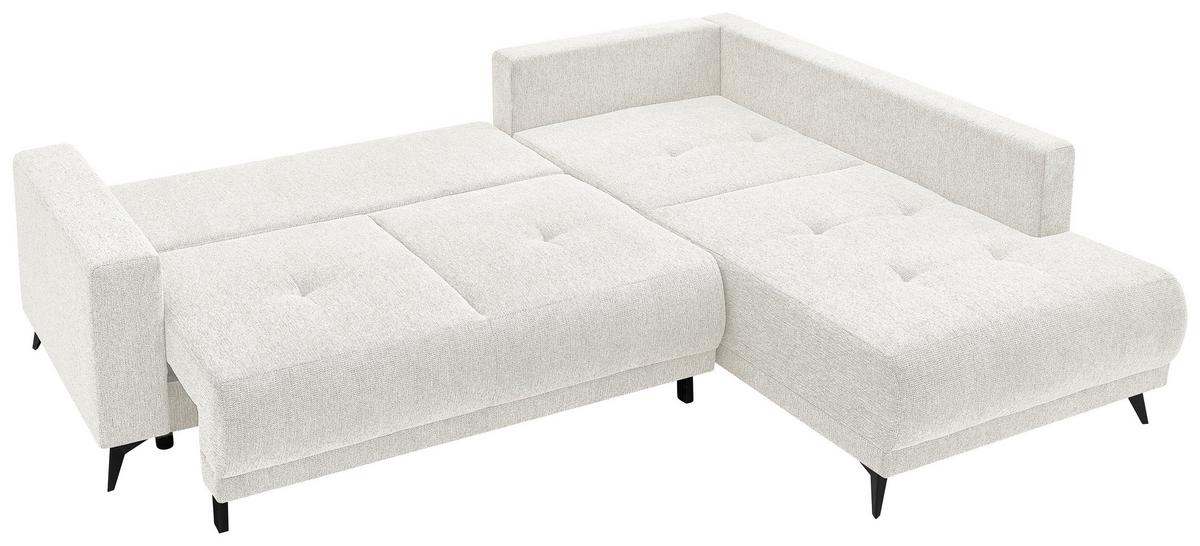 Rohová sedačka TEXAS, pravá, krémová - čierna/krémová, Konventionell, drevo (259/92/203cm) - Based