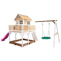 Spielturm A030.154.41 - Lila/Braun, KONVENTIONELL, Holz (613/291/277cm) - Ambia Garden
