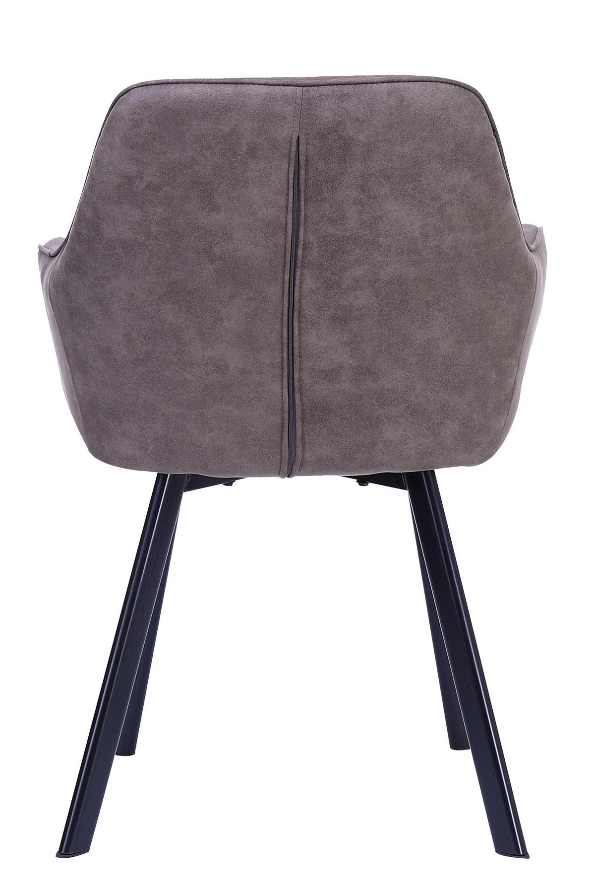 Armlehnstuhl-set Taupe B: 56,5 Cm - Taupe/Schwarz, MODERN, Textil/Metall (56,5/83/63cm) - Livetastic