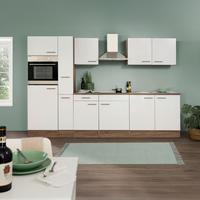 Küchenzeile mit Geräten B: 300 cm Weiß/Eiche Dekor - Eichefarben/Weiß, Design, Holzwerkstoff (300cm) - Respekta