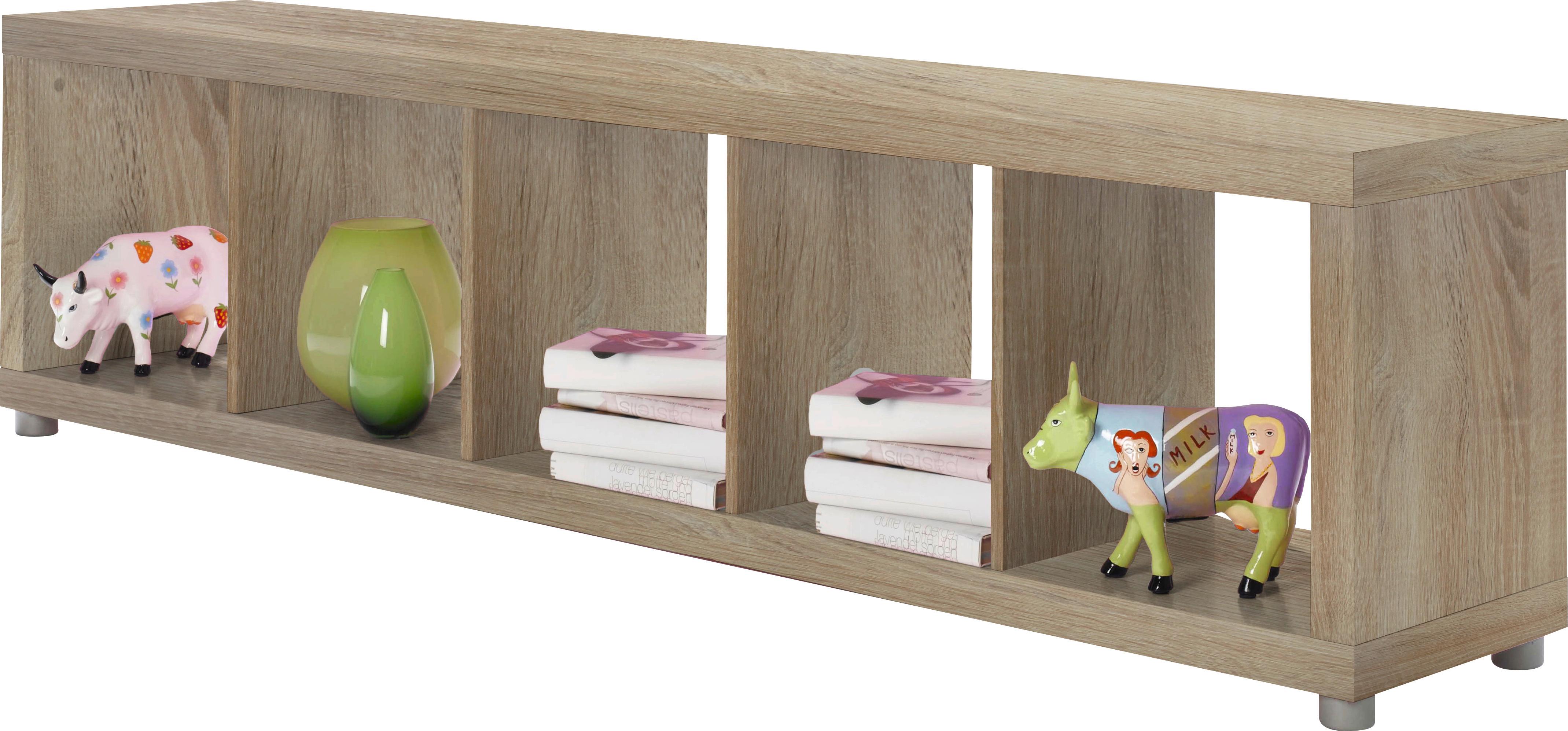 REGÁL ARON 5 - barvy dubu, Moderní, kompozitní dřevo/plast (190,4/46,8/35cm)