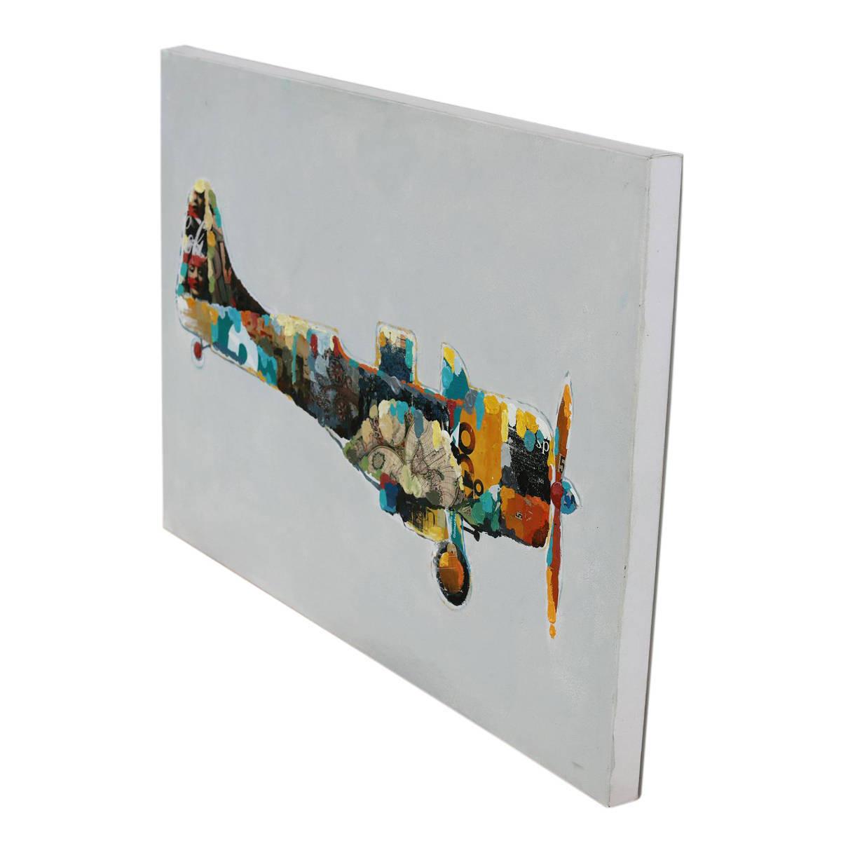Leinwandbild Flugzeug Multicolor 60x90 cm - Multicolor, Trend, Holz/Kunststoff (60/90cm) - Kayoom