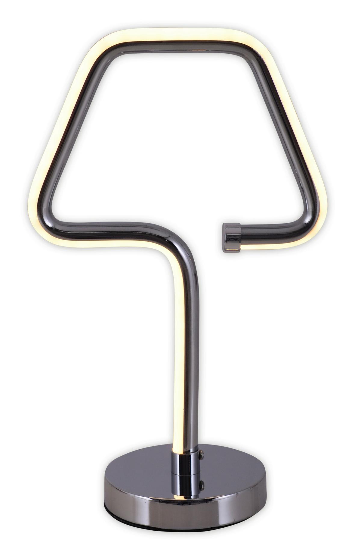 LED-Tischlampe Chromfarben mit Kippschalter - Chromfarben, Design, Kunststoff/Metall (18/30cm) - Näve