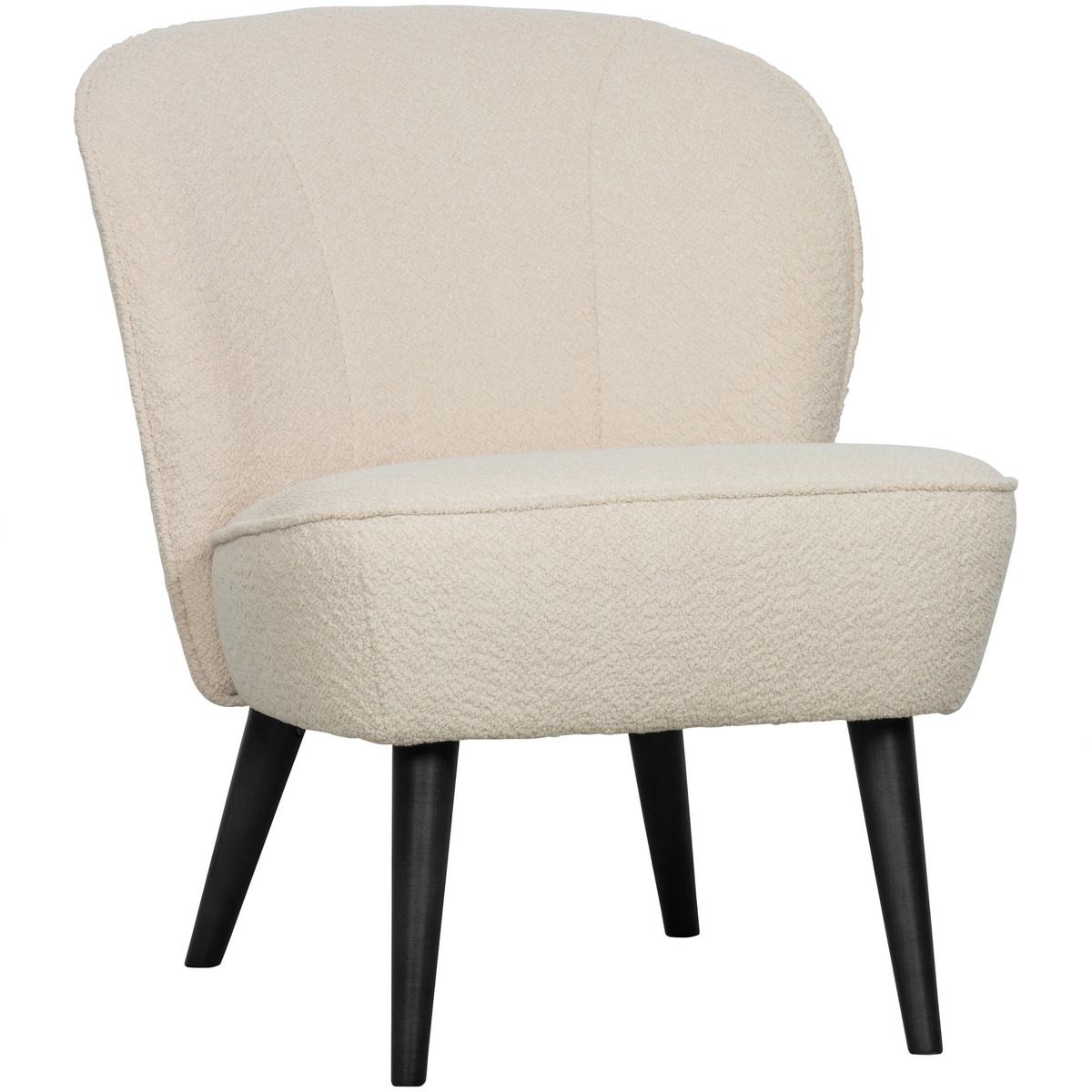 Sessel Sara Creme B: 59cm - Creme/Schwarz, Design, Textil (59/71/70cm) - Livetastic