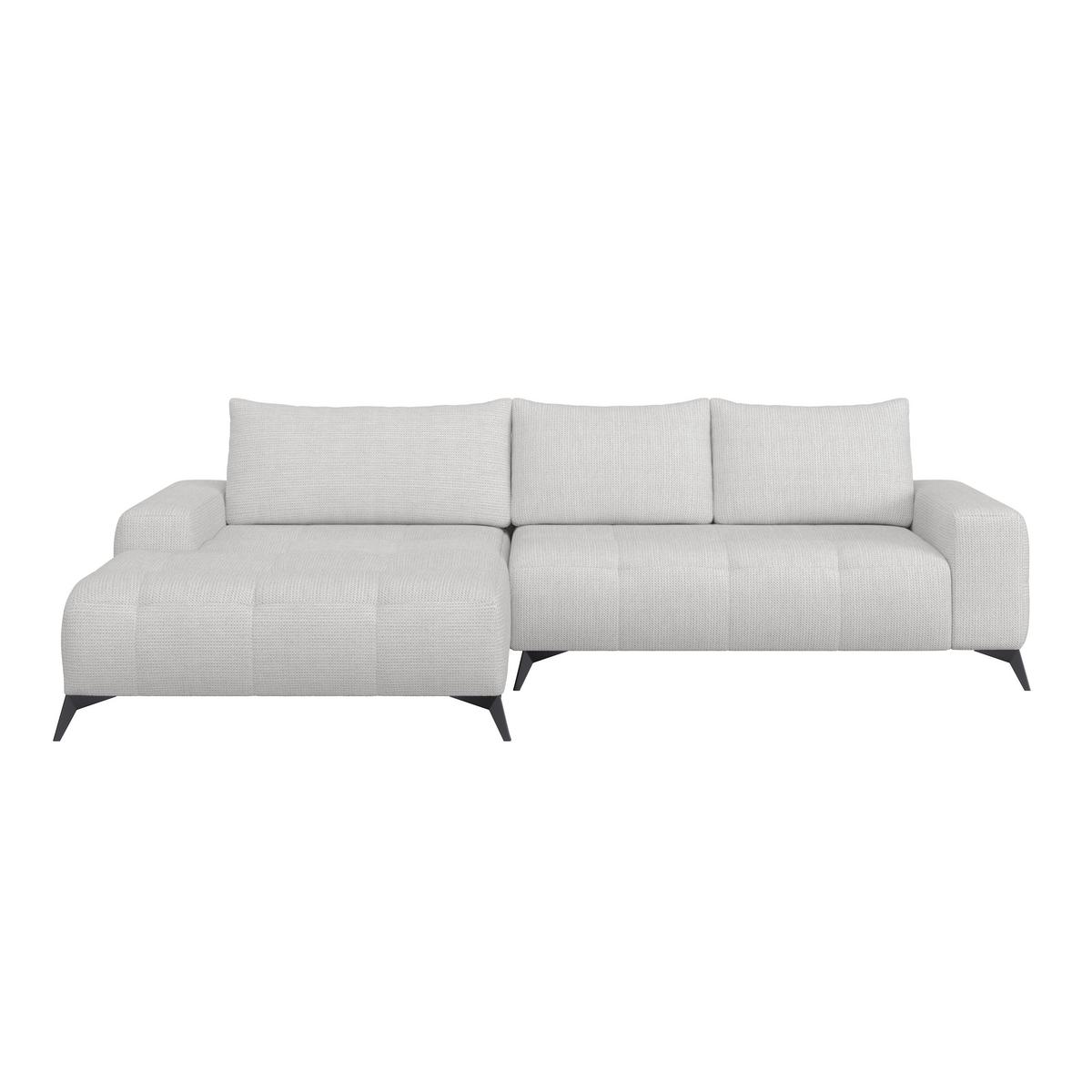 Ecksofa Mauro Beige, mit Schlaffunktion - Creme/Schwarz, Trend, Textil (175/290cm) - Luca Bessoni